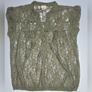 Daytrip Olive Lace Blouse